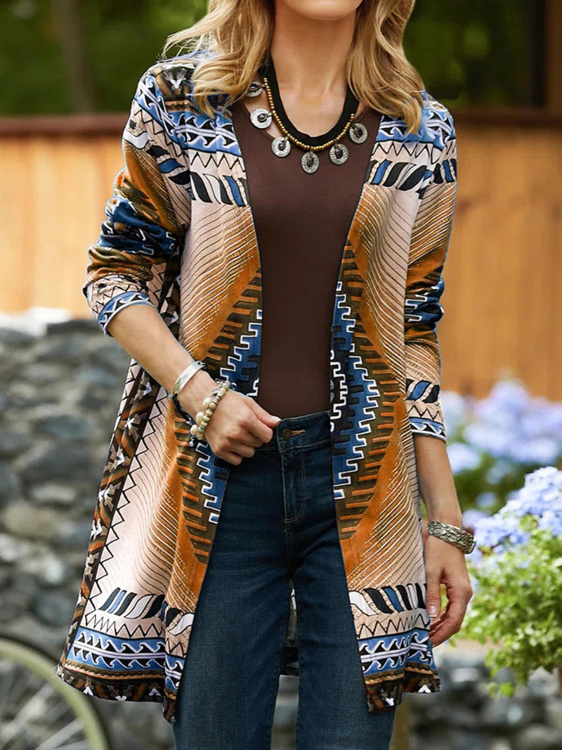 Women's Ethnic Long Sleeve Cardigan Top